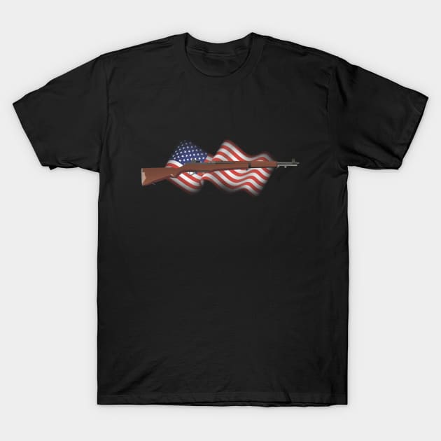 Patriotic American WW2 Rifle M1 Garand T-Shirt by NorseTech